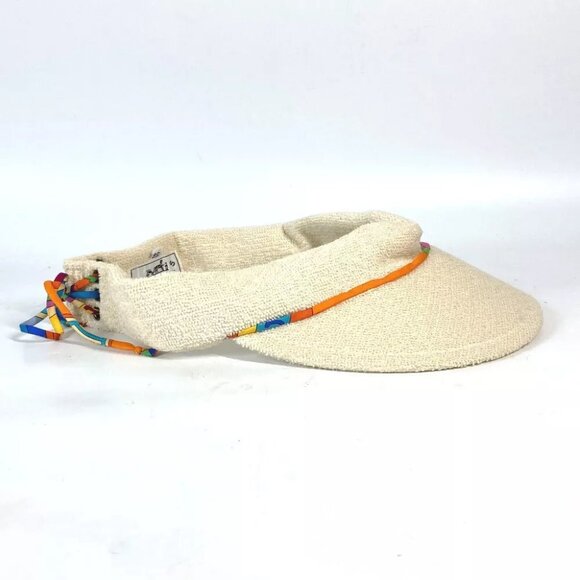 HERMES pile hat Sun visor cotton IvoryBased/Multicolore - Picture 3 of 11